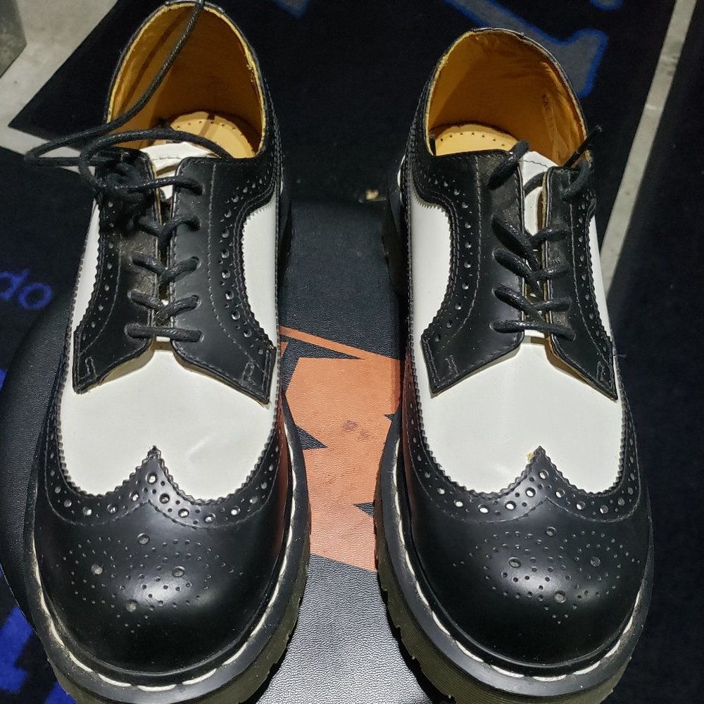 US Mens Size 9 3989 Brogue White Leather wingtips